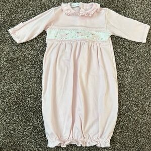 💟 BOGO! Pink Smocked Lambs Baby Gown Size Newborn